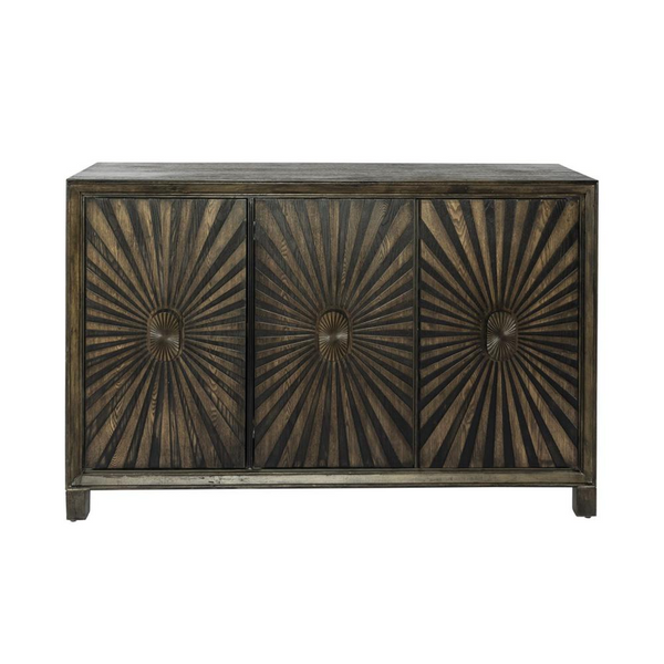3 Door Accent Cabinet, Aged Whiskey Finish