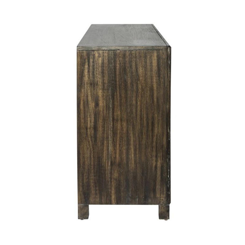 3 Door Accent Cabinet, Aged Whiskey Finish