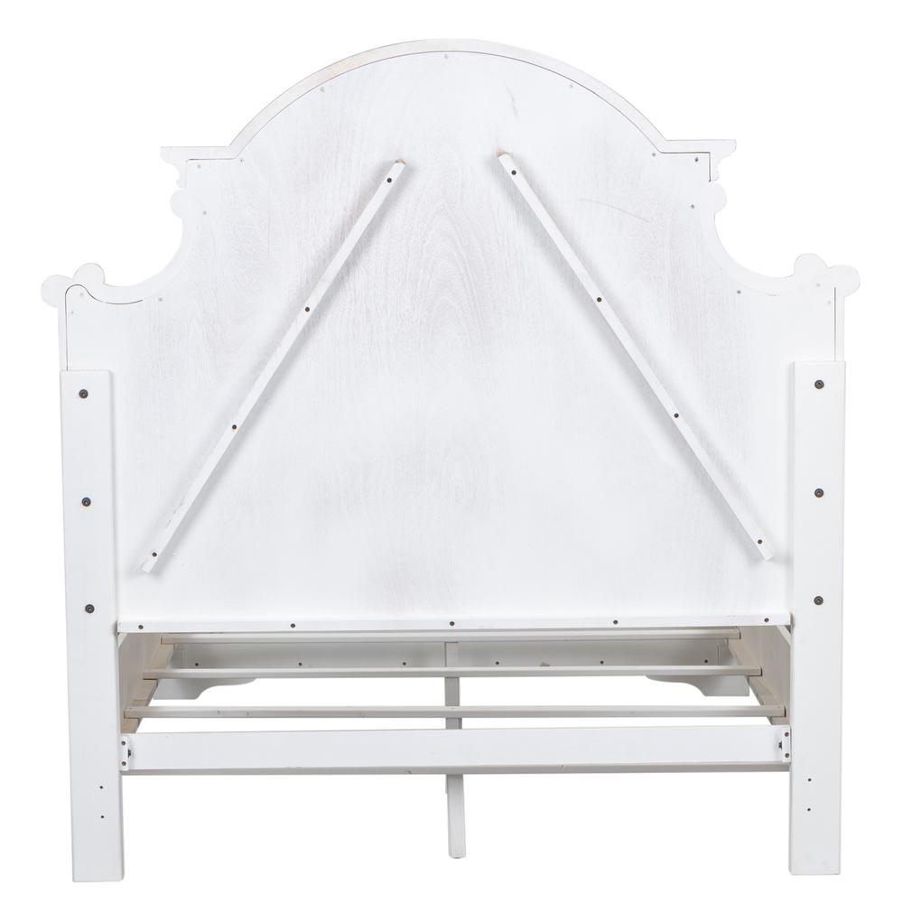 King Panel Bed Antique White Finish