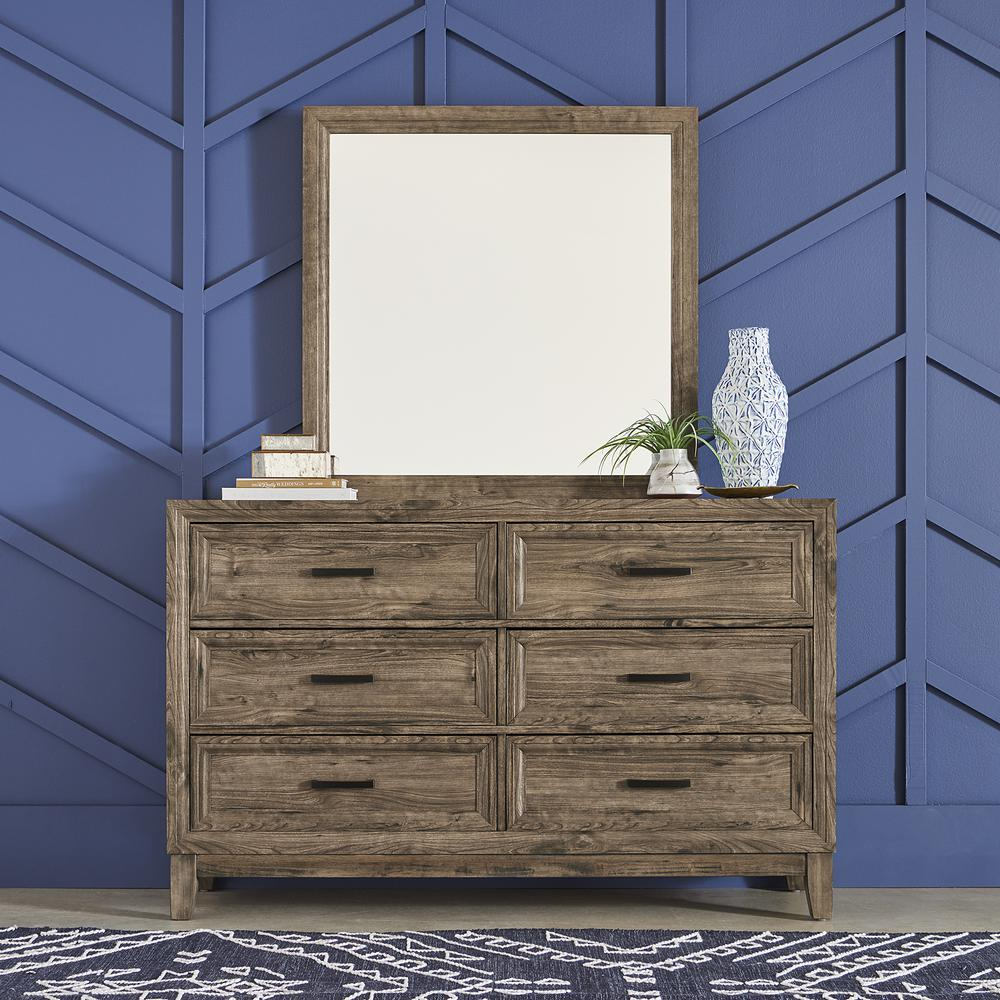 Urban Living Dresser & Mirror- Cobblestone Finish