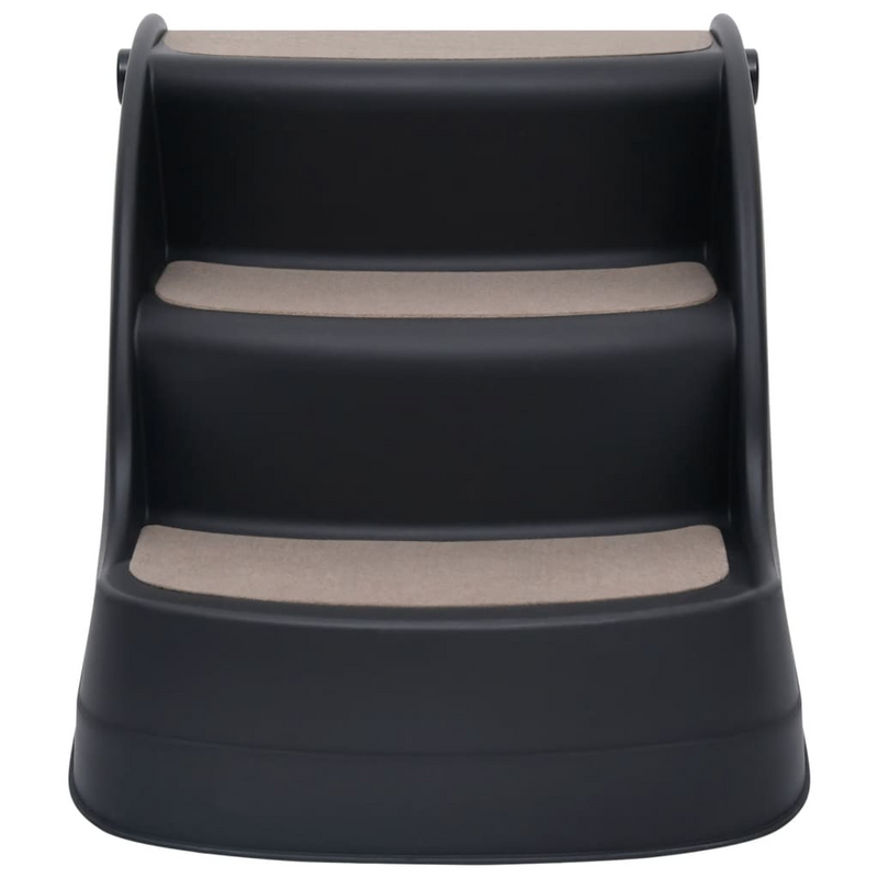 vidaXL Folding 3-Step Dog Stairs- Black