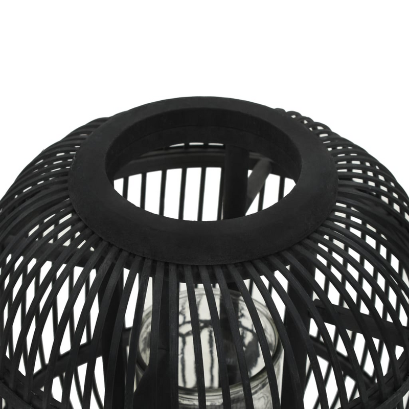 vidaXL Freestanding Candle Lantern Holder Bamboo Black