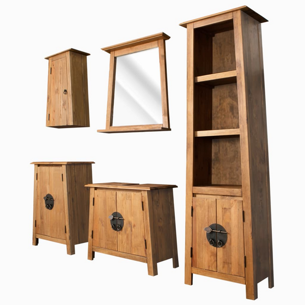 Yoko 5-pc. Solid Recycled Pinewood Bathroom Set