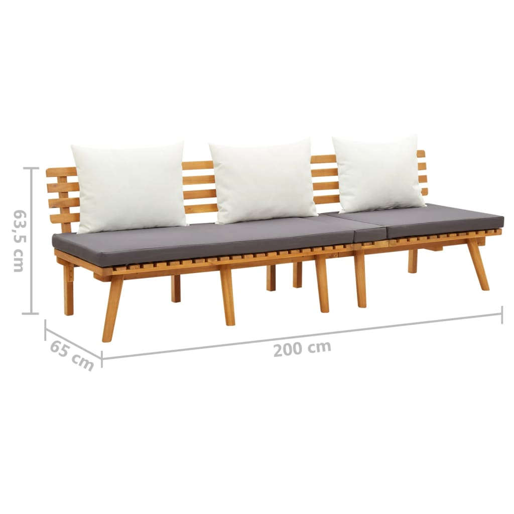 vidaXL  Solid Wood Acacia Garden Day Bed | 78.7"x25.6"