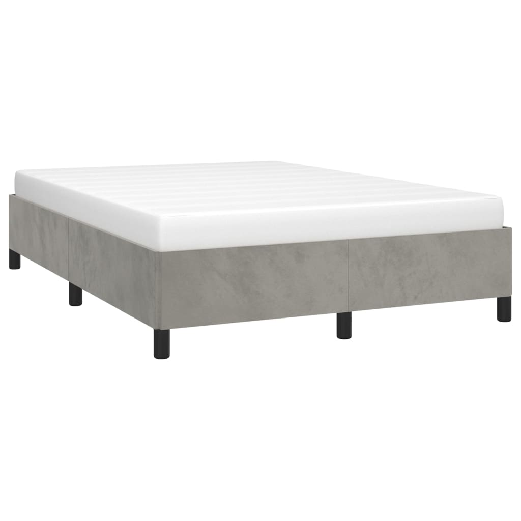 Light Gray Velvet Full Size Bed Frame | 53.9"x74.8"