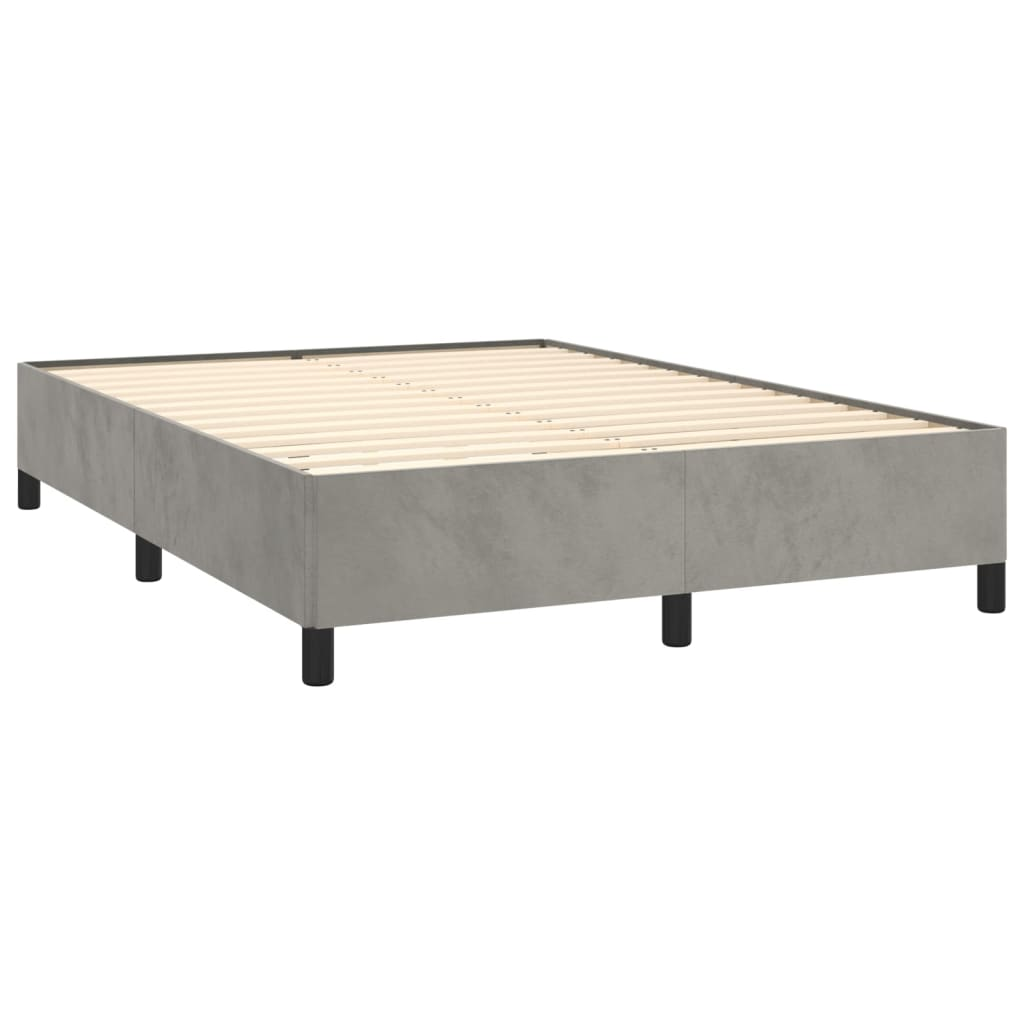 Light Gray Velvet Full Size Bed Frame | 53.9"x74.8"