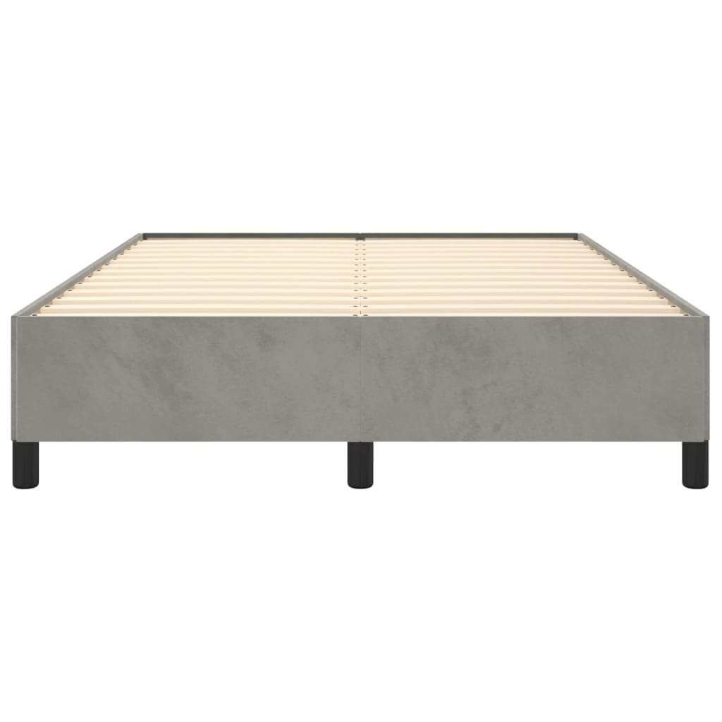 Light Gray Velvet Full Size Bed Frame | 53.9"x74.8"