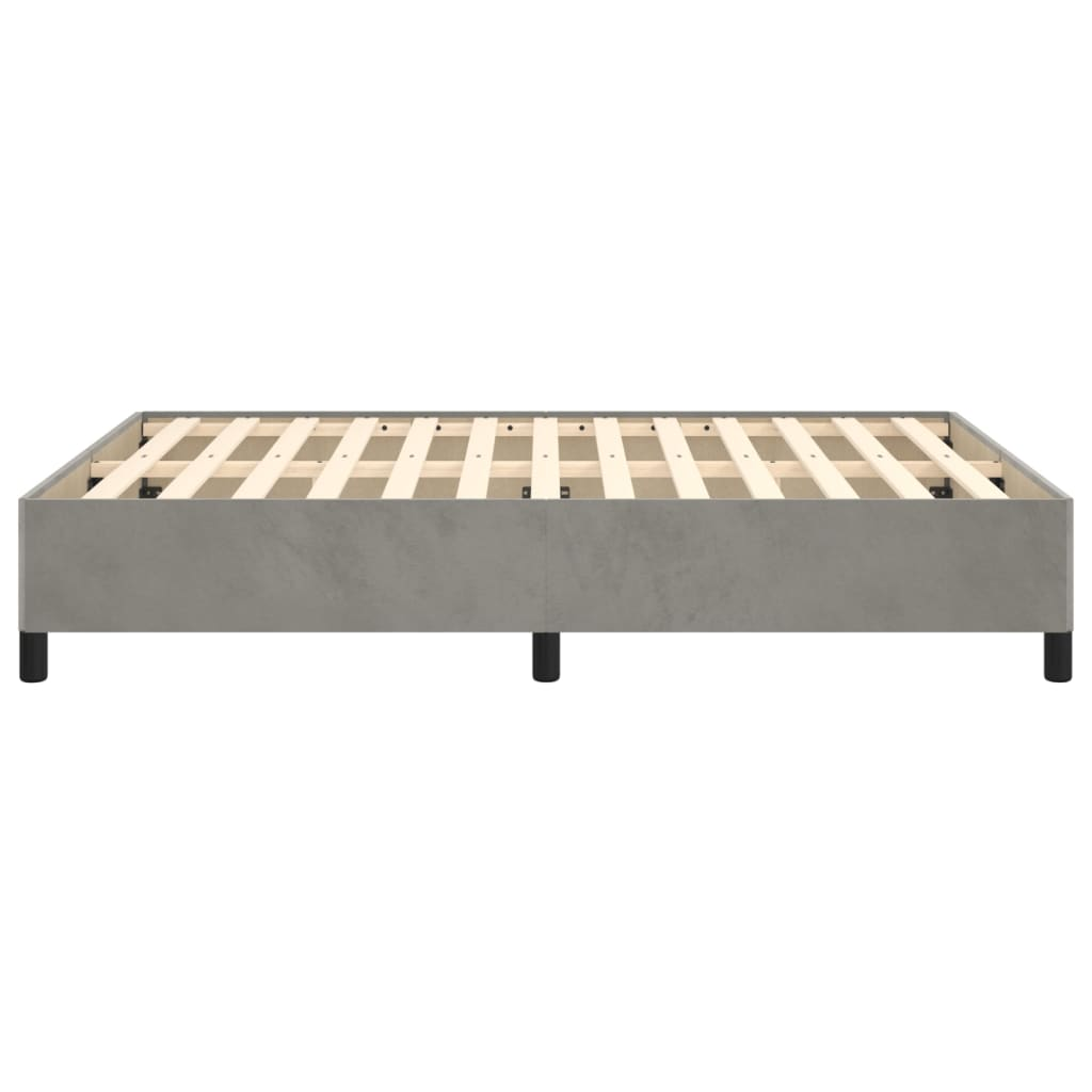 Light Gray Velvet Full Size Bed Frame | 53.9"x74.8"