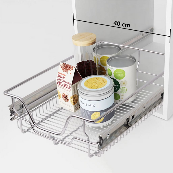 Pull-Out Wire Baskets 2 pcs Silver | 15.7"