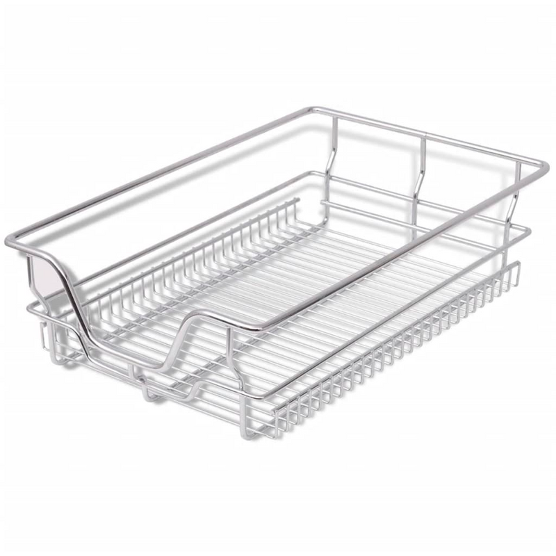 Pull-Out Wire Baskets 2 pcs Silver | 15.7"
