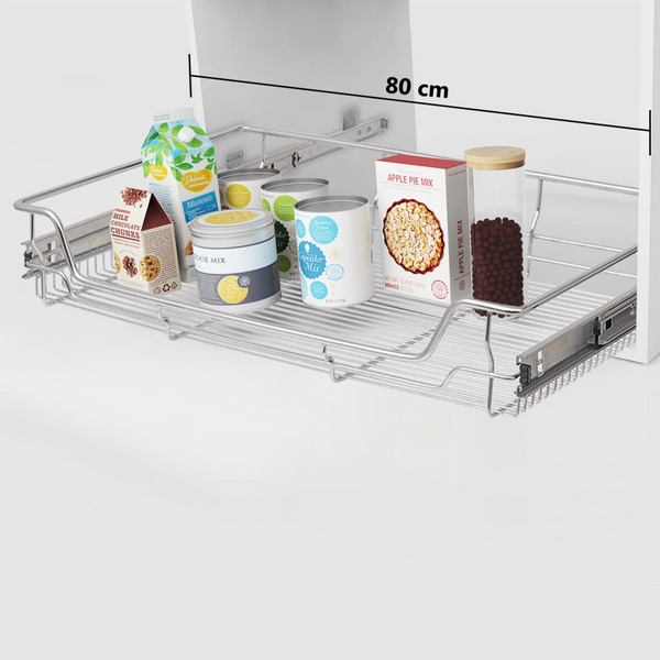 vidaXL Pull-Out Wire Baskets 2 pcs Silver 31.5"