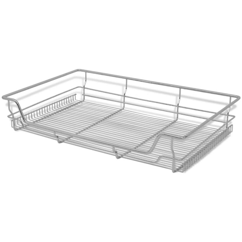 vidaXL Pull-Out Wire Baskets 2 pcs Silver 31.5"