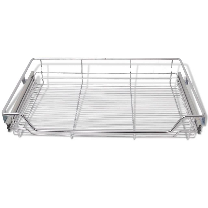 vidaXL Pull-Out Wire Baskets 2 pcs Silver 31.5"