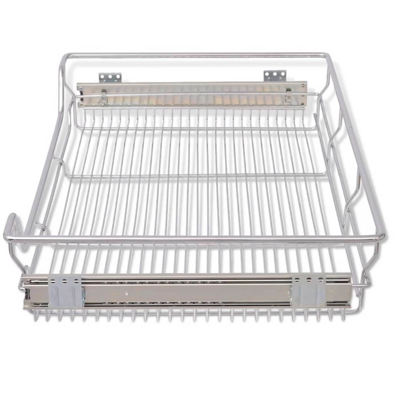 vidaXL Pull-Out Wire Baskets 2 pcs Silver 31.5"