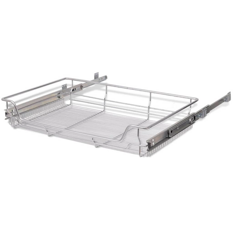 vidaXL Pull-Out Wire Baskets 2 pcs Silver 31.5"