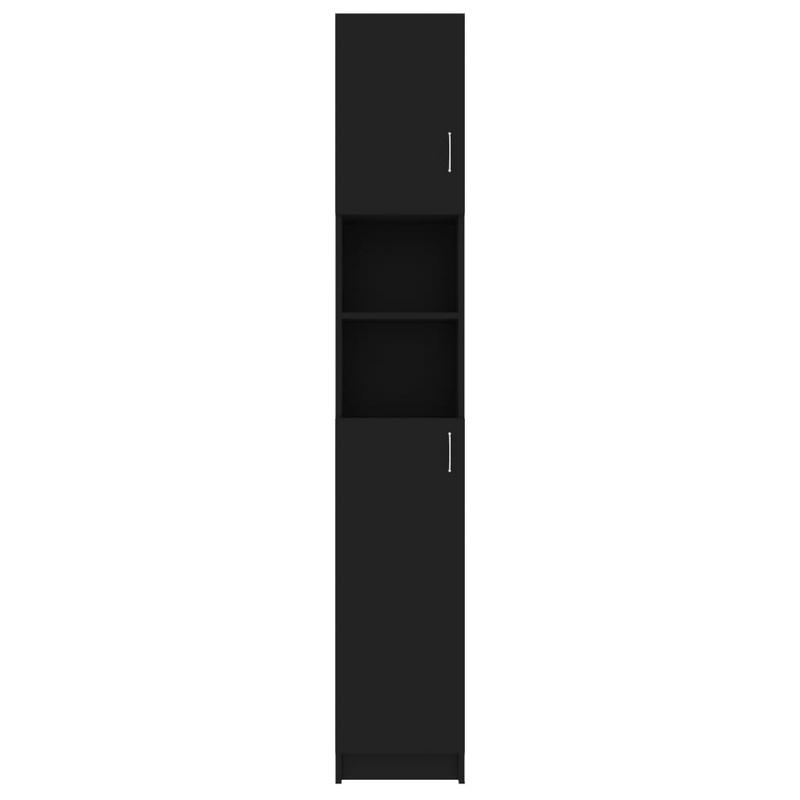 vidaXL Bathroom Cabinet Black 12.6"x10"x74.8" Engineered Wood