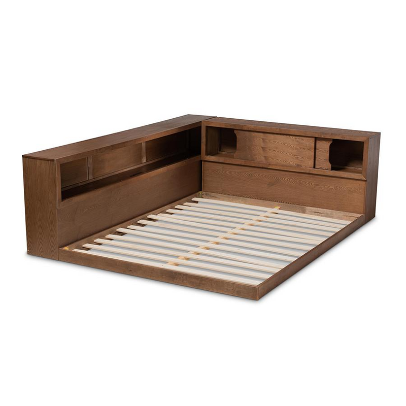 Corner Haven Queen Platform Bed with Storage & Built-In Outlet