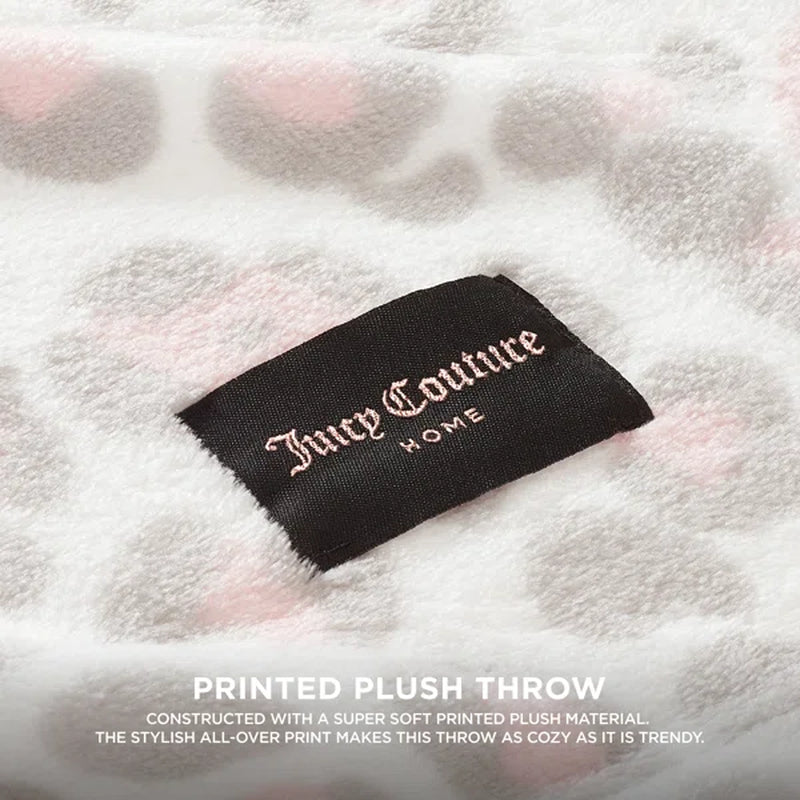 Juicy Couture Fading Leopard Print Knitted Throw Blanket
