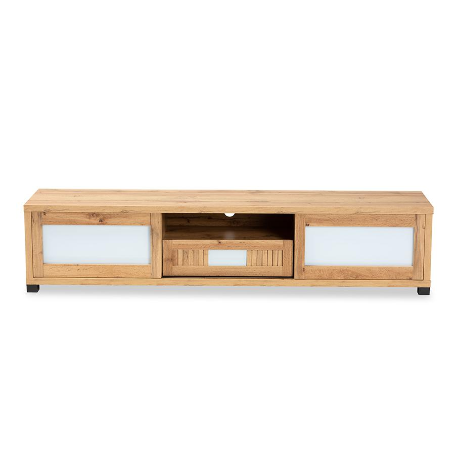 Baxton Studio Gerhardine Modern and Contemporary Oak Brown Finished Wood 1-Drawer TV Stand