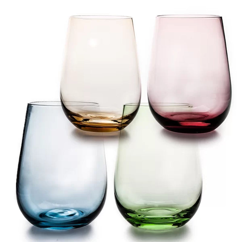 4 - Piece 16.74Oz. Glass All Purpose Wine Glass Glassware Set