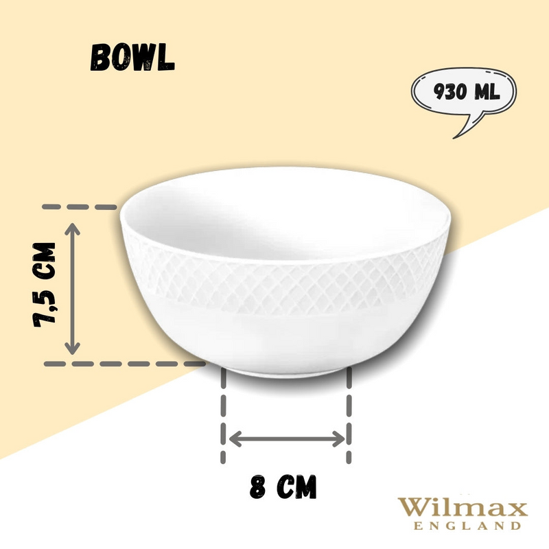 White Bowl 6.5" | 16 Cm 31 Fl Oz | 930 Ml