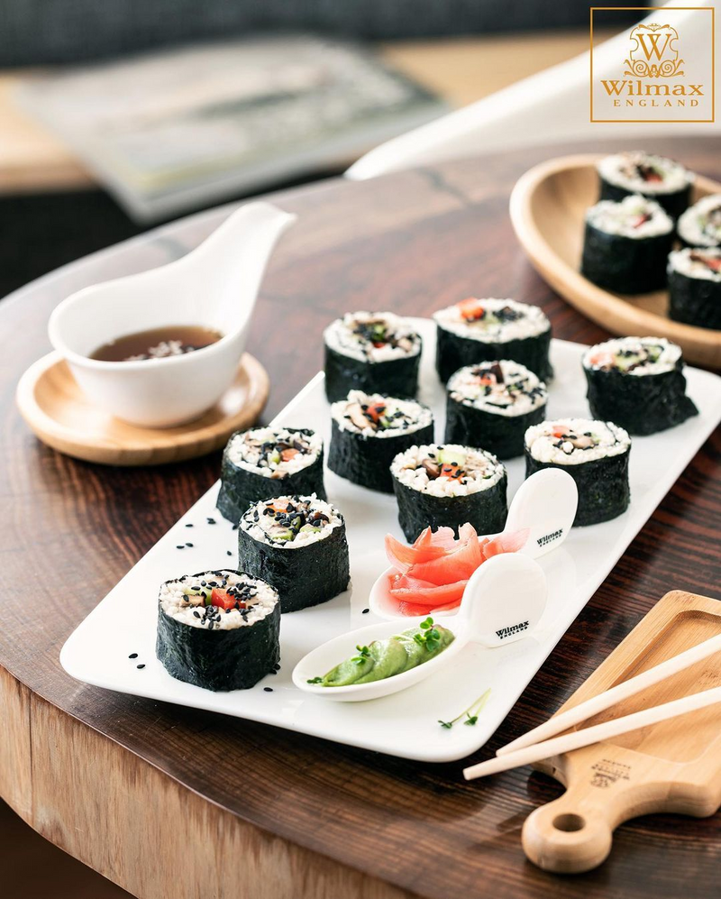 White Rectangle Flat Platter 12" X 6.5" | 30 X 16 Cm