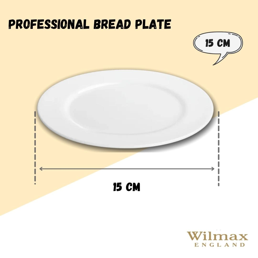 Professional Rolled Rim White Bread Plate 6" | 15 Cm