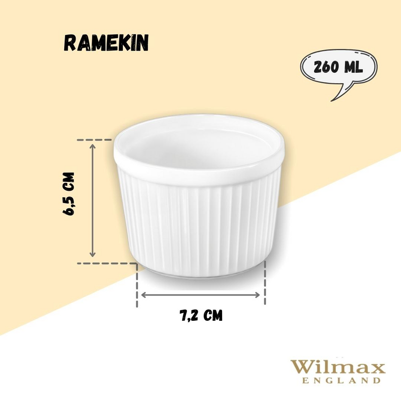WILMAX White Ramekin 3.5" X 2.5" | 9 Fl Oz