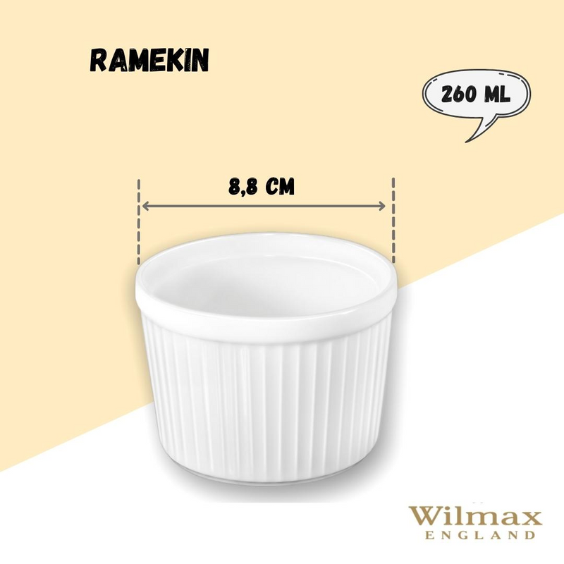 WILMAX White Ramekin 3.5" X 2.5" | 9 Fl Oz