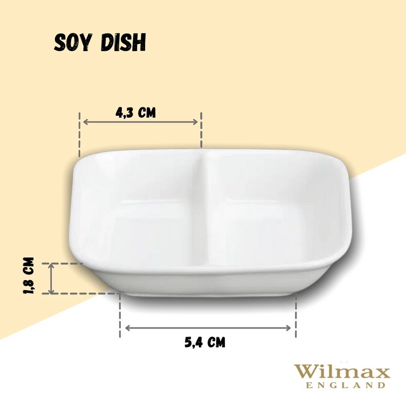 Rectangle White Soy Dish 3.25" X 3.25" |