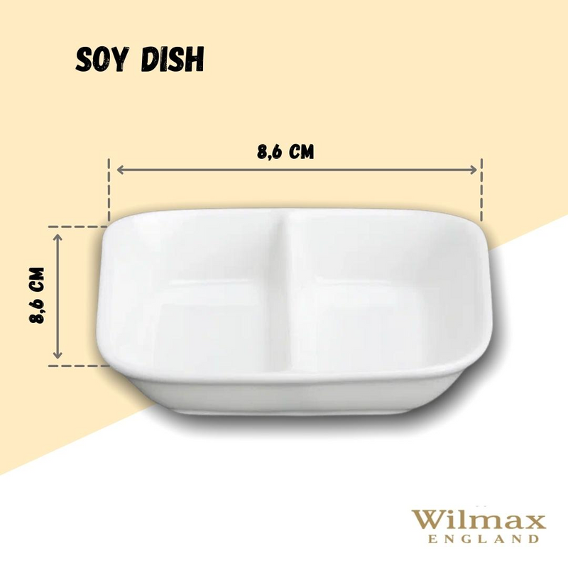 Rectangle White Soy Dish 3.25" X 3.25" |