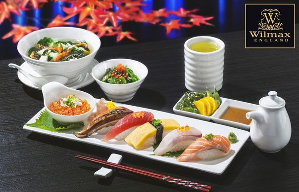 White Sushi/Canape Dish 12" X 4.7" | 30.5 X 12 Cm