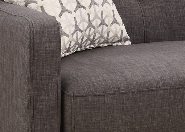 Charcoal Mid-Century Polyester Fabric Love Seat-1