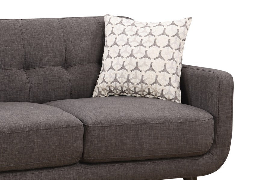 Charcoal Mid-Century Polyester Fabric Love Seat-5