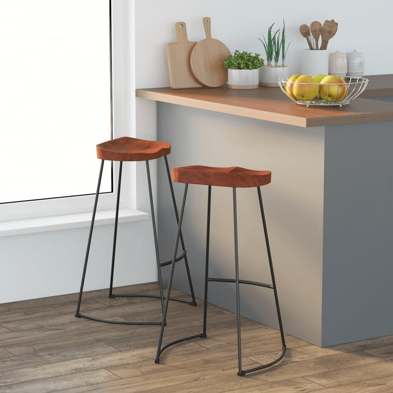 Gavin Solid Wood Mango Bar Stools (Set of 2)