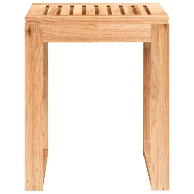 vidaXL Warren Solid Wood Walnut Bathroom Stool | 15.7"x11.8"x18.1"
