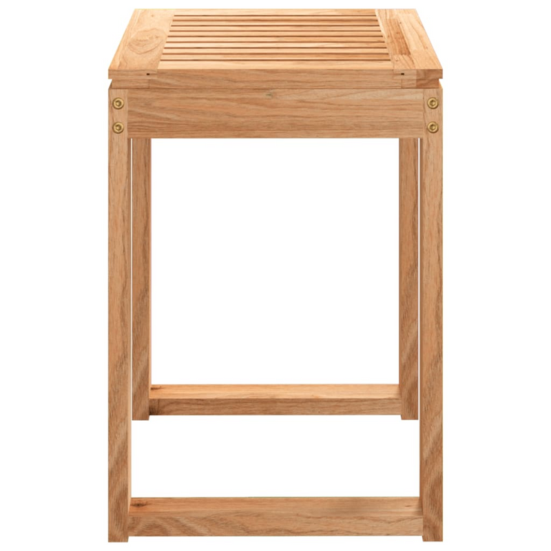 vidaXL Warren Solid Wood Walnut Bathroom Stool | 15.7"x11.8"x18.1"