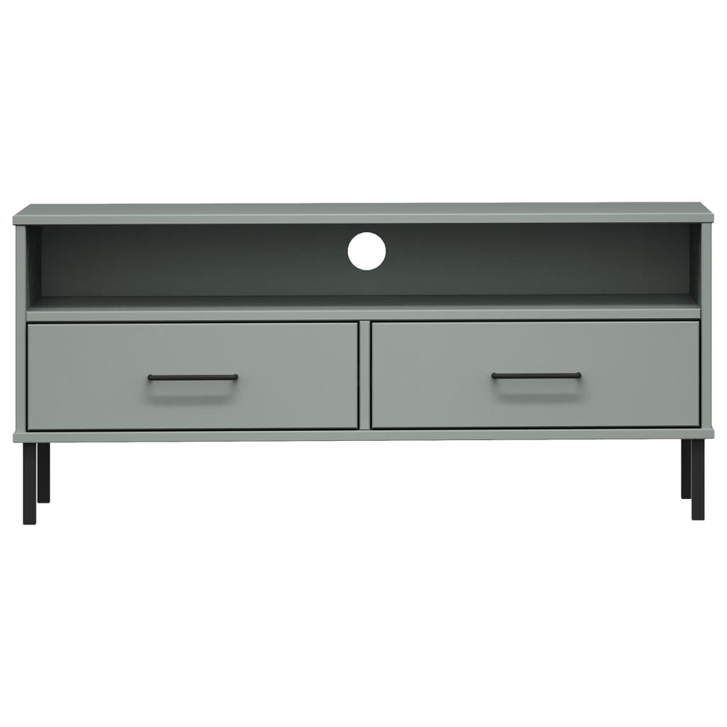 Gray Solid Wood Pine OSLO TV Cabinet with Metal Legs