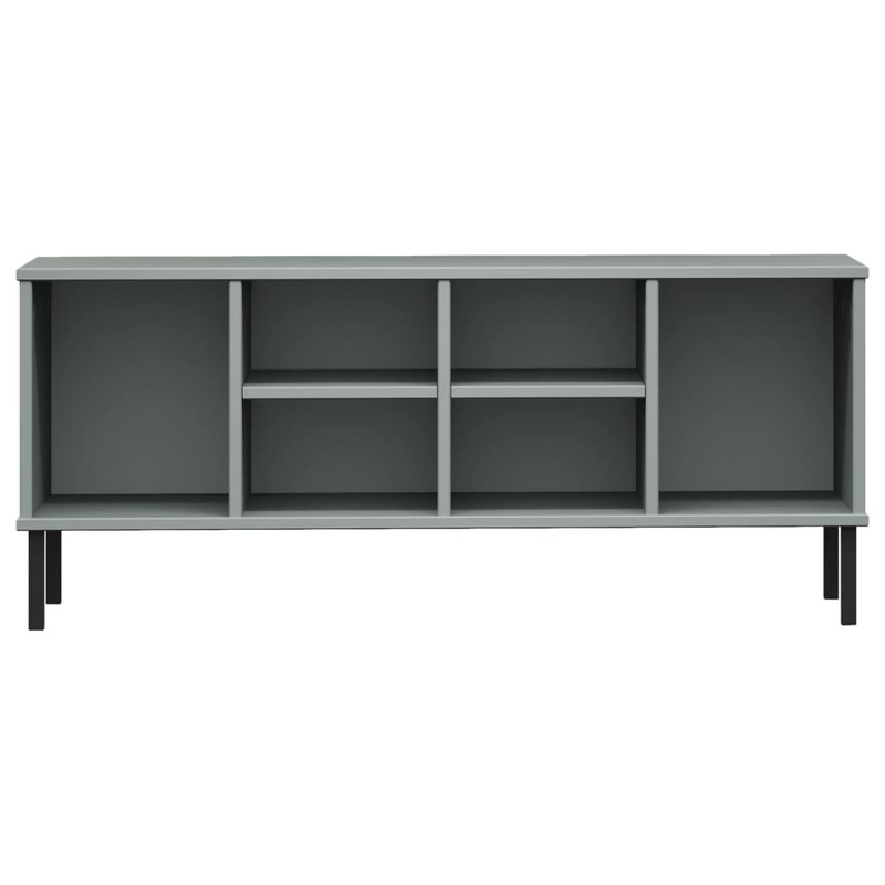 Gray Solid Wood OSLO Shoe Rack with Metal Legs | 41.7"x13.8"x17.7"