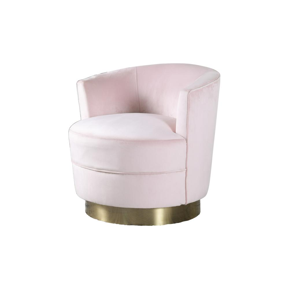 Ava Pink Velvet Swivel Accent Chair