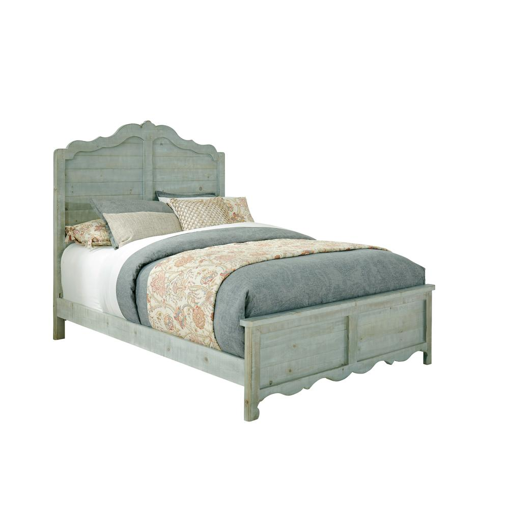 Victoria Vintage Panel Queen Size Bed- Mint