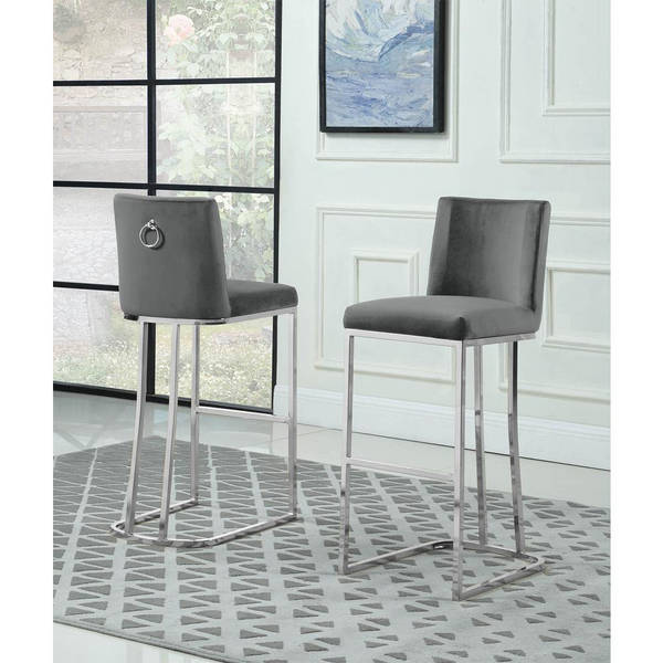 Brooke Grey Velvet Barstools