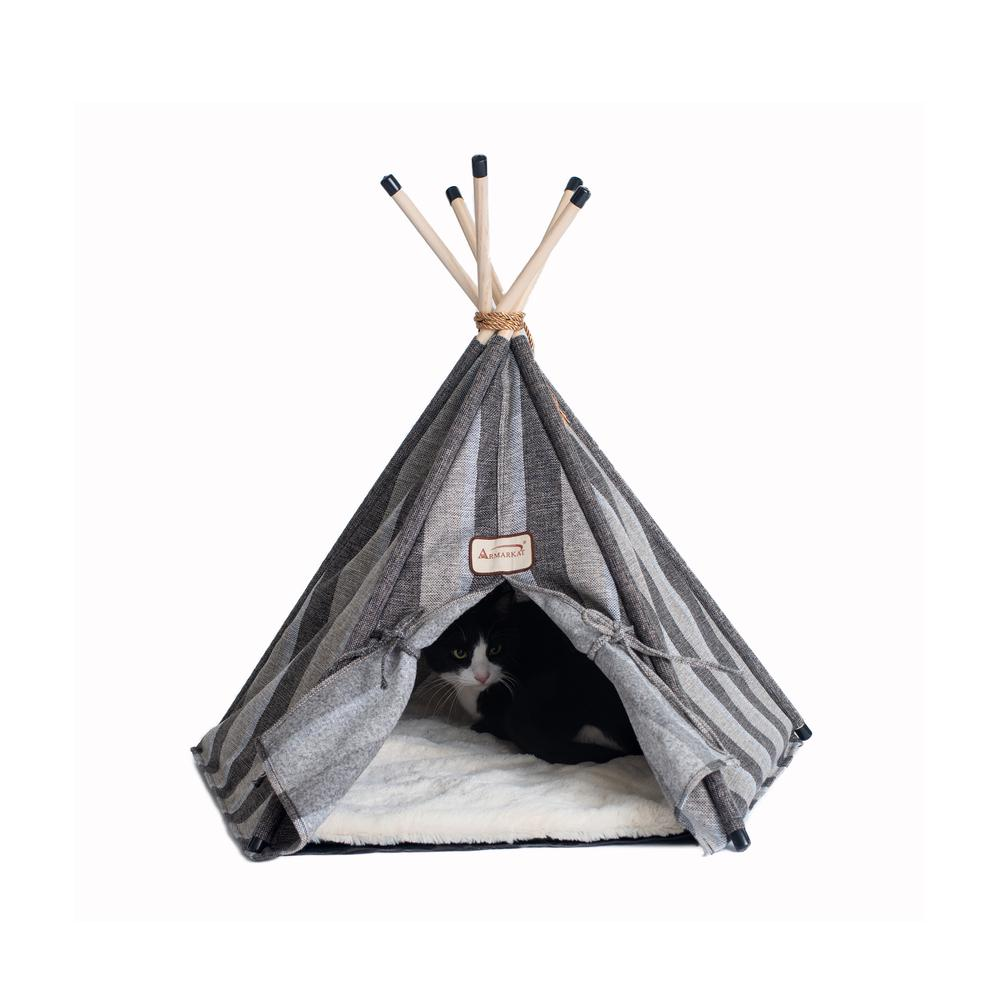 Armarkat Cat Bed Teepee- Striped Pattern