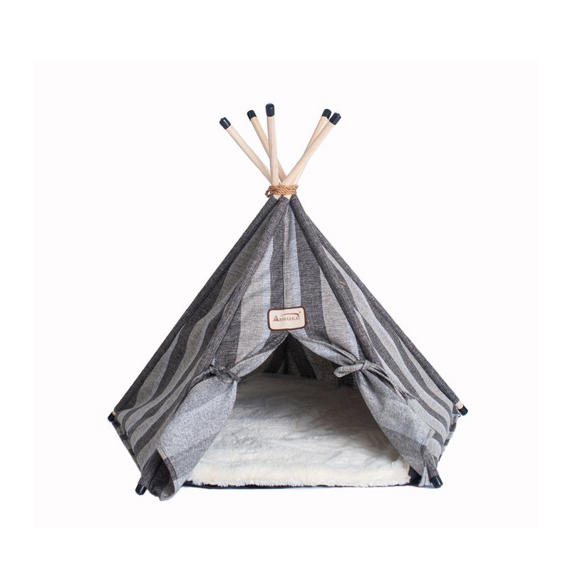 Striped Pattern Cat Bed Teepee