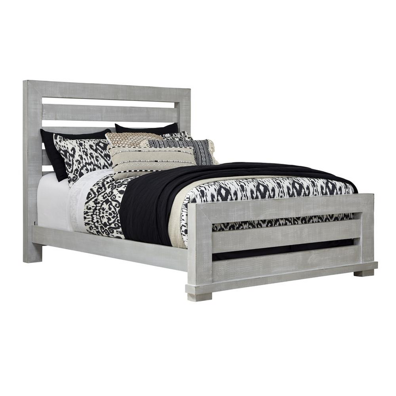 Shiloh Slat Queen Size Bed- Chalk Gray