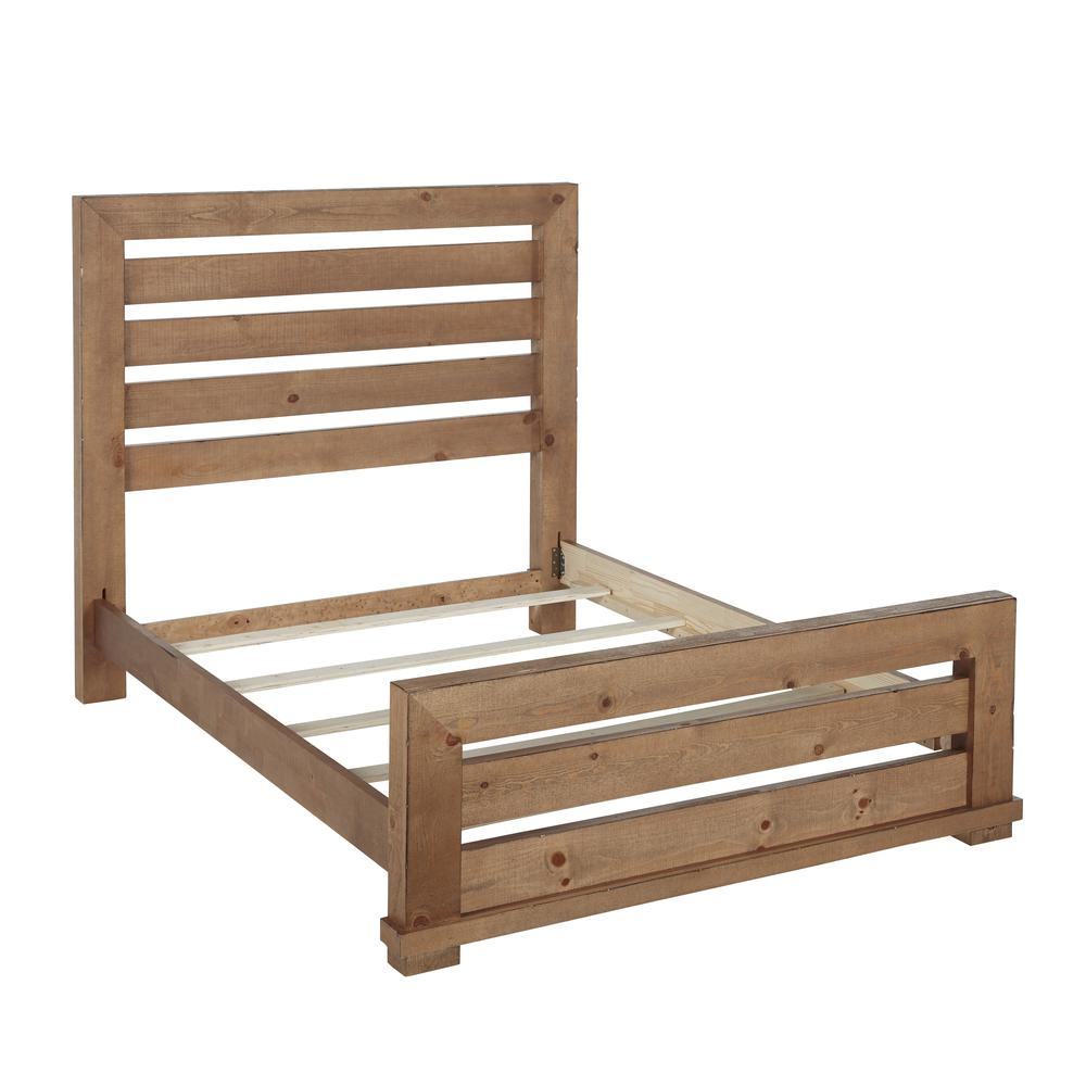 Natural Pine Slat King Size Bed