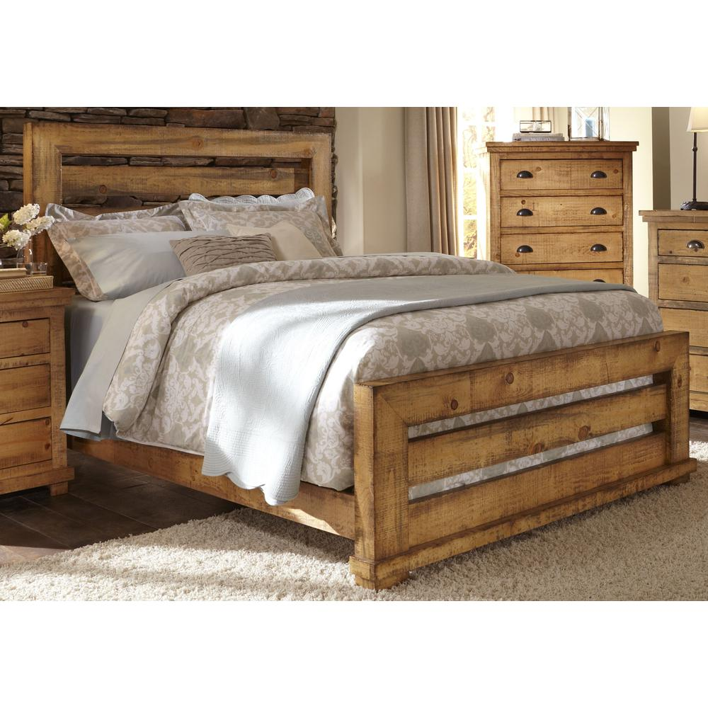 Natural Pine Slat King Size Bed