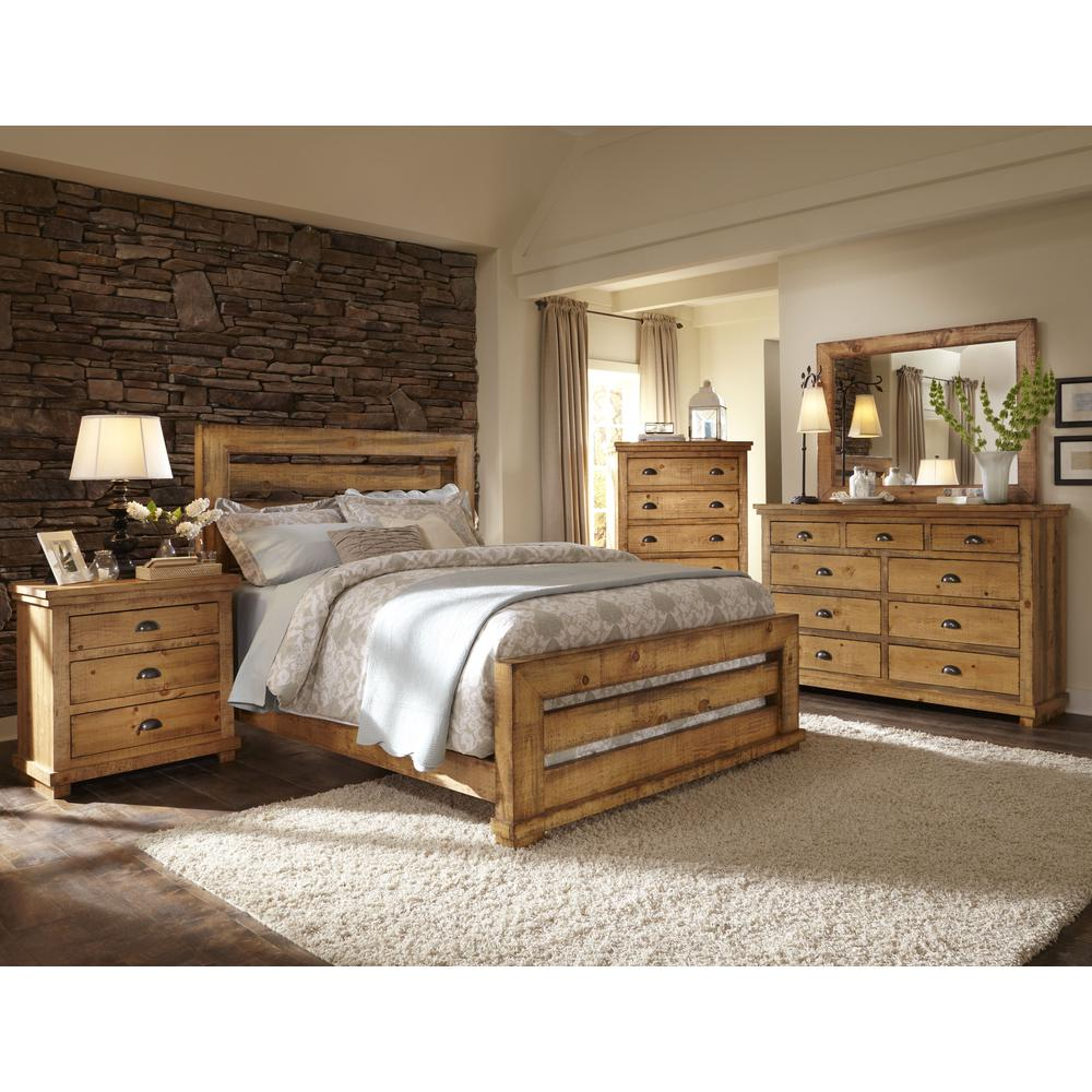 Natural Pine Slat King Size Bed