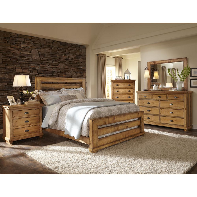 Natural Pine Slat King Size Bed
