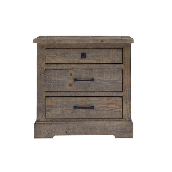 Rustic John Solid Pine Wood Nightstand